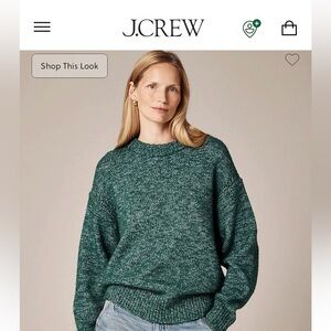 NWT J. Crew Green Relaxed Crew Neck Sweater